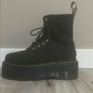 Black Platform Lace-Up Boots